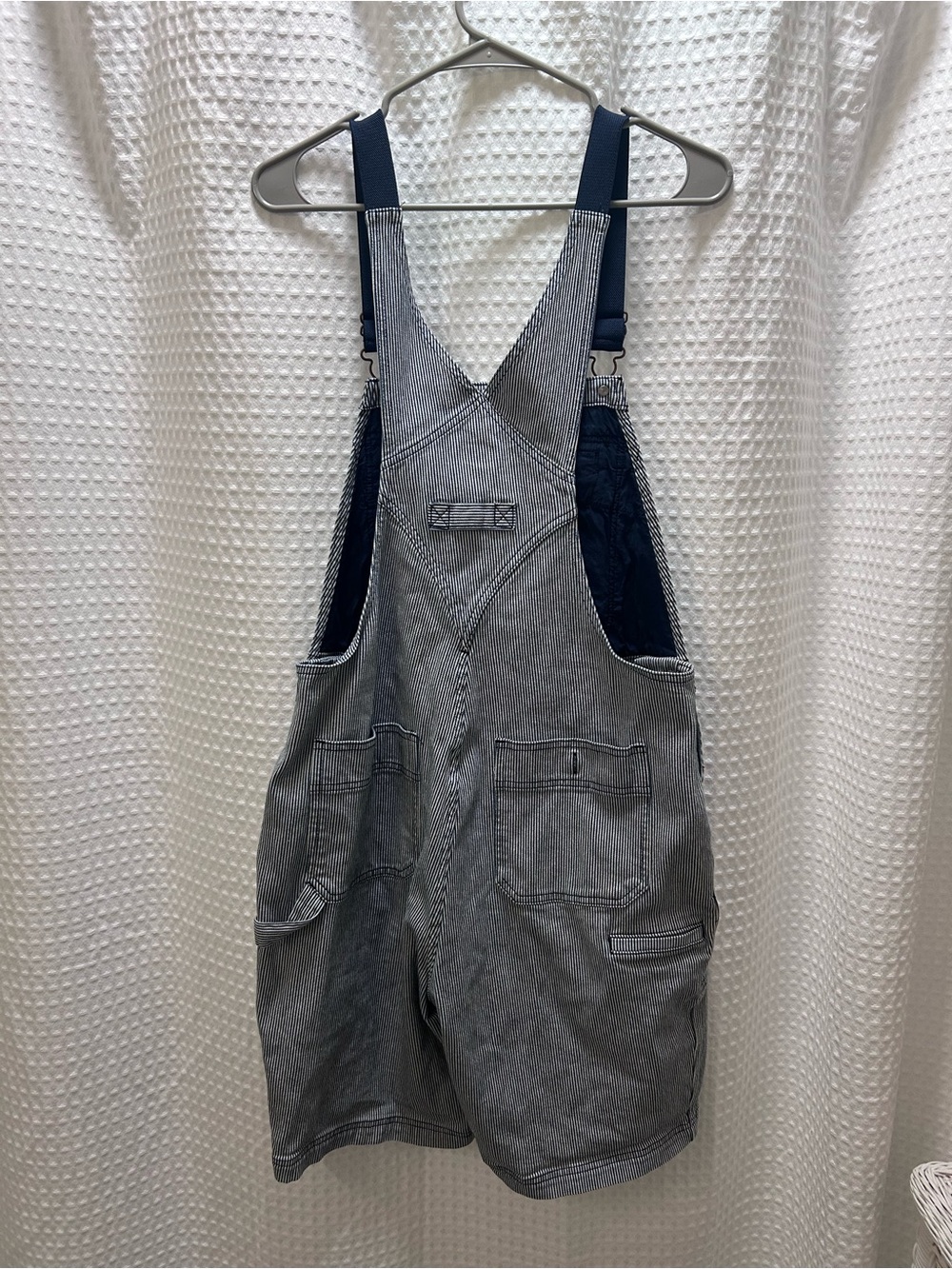 Duluth Trading Company Women's Navy Blue Pinstripe Dungarees-overalls, Medium - Picture 2 of 5